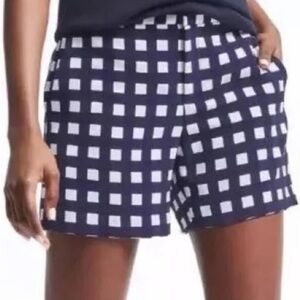 Banana Republic Blue&White Checkerd gingham casual flat front shorts Sz-10. T11